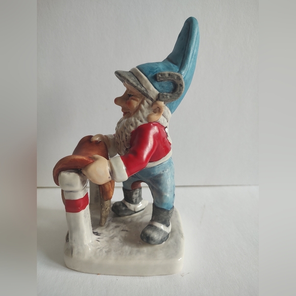 Goebel Co Boy Gnome Herbie Horseman Placing Saddle W Germany Red Blue Figurine - Picture 5 of 16